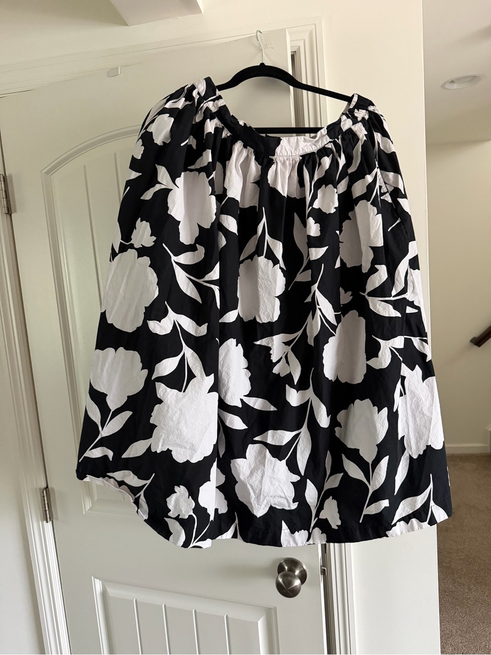 kate spade Black and White Floral Midi Skirt